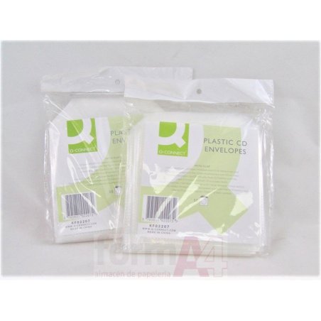 FUNDA CD/DVD CON SOLAPA Q-CONNECT P/50