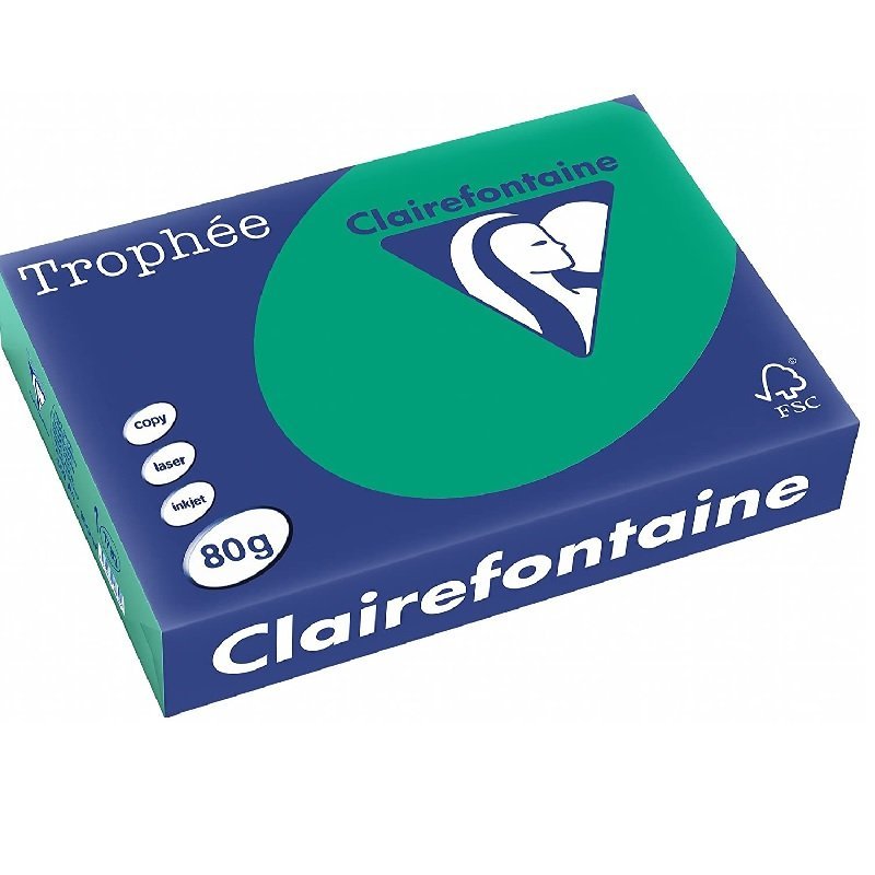 PAPEL TROPHEE A4 80 GR. VERDE PINO P/500