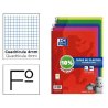 CUADERNO ESPIR OXFORD T. PLASTICO FOLIO 80H. 4X4MM