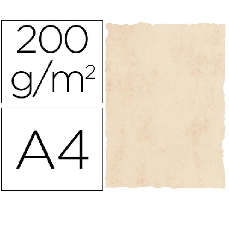 PAPEL PERGAMINO MARMOL BEIGE 200GR. A4 P/25