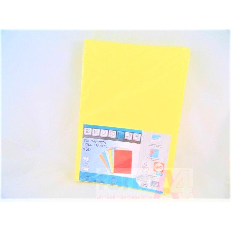 SUBCARPETA GIO FOLIO AMARILLO P/50 
