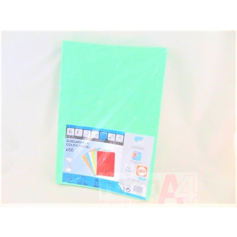 SUBCARPETA GIO FOLIO VERDE P/50 