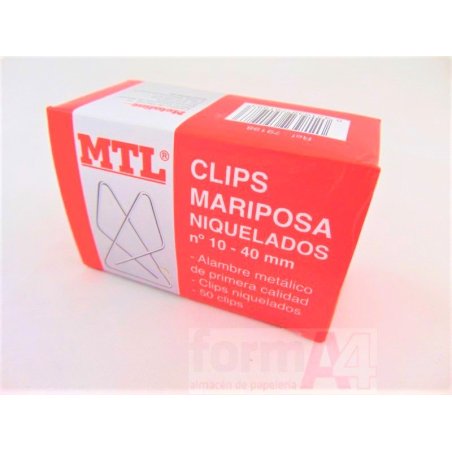 CLIPS MARIPOSA MTL Nº 10 40MM C/50