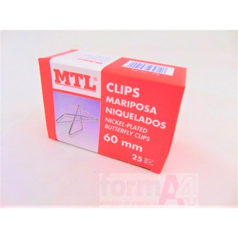 CLIPS MARIPOSA MTL Nº 20 60MM C/25