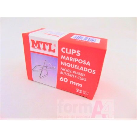 CLIPS MARIPOSA MTL Nº 20 60MM C/25