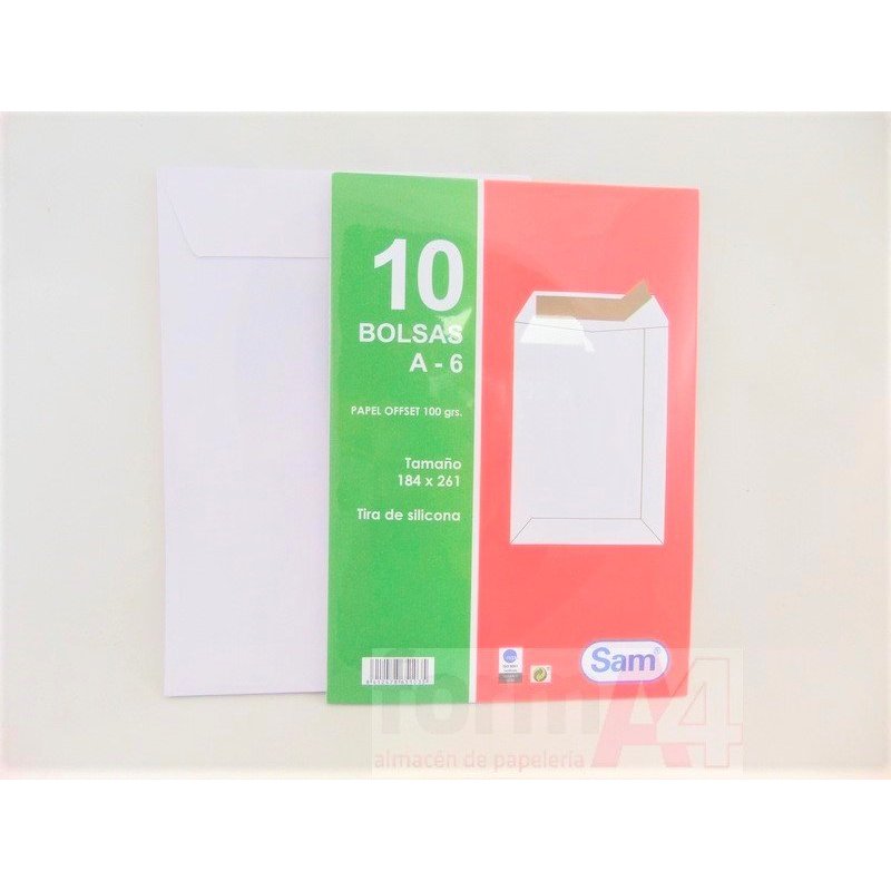 BOLSA BLANCA AUTOSAM 184X261MM. P/10