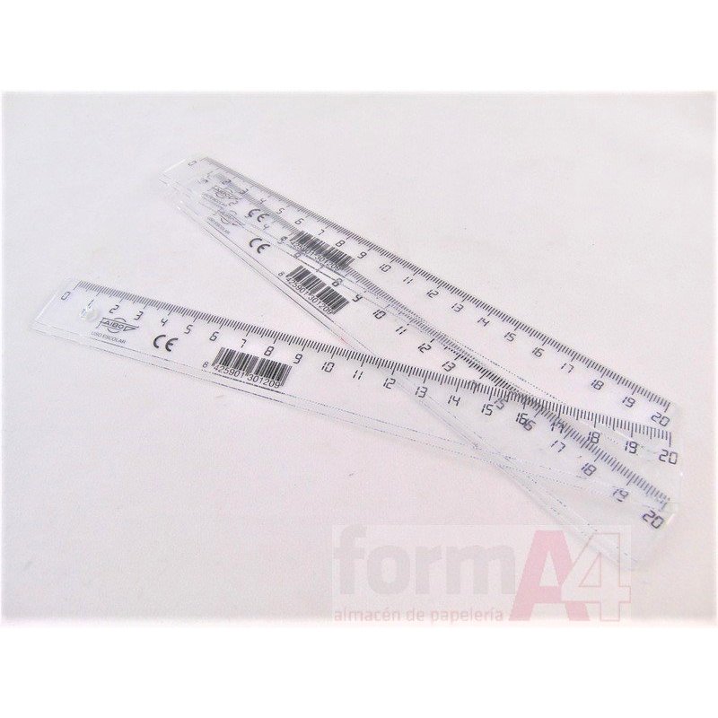 REGLA DE PLASTICO ESCOLAR FAIBO 20CM