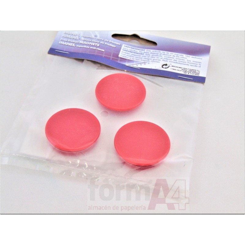 IMAN REDONDO FAIBO 30MM ROJO P/3 