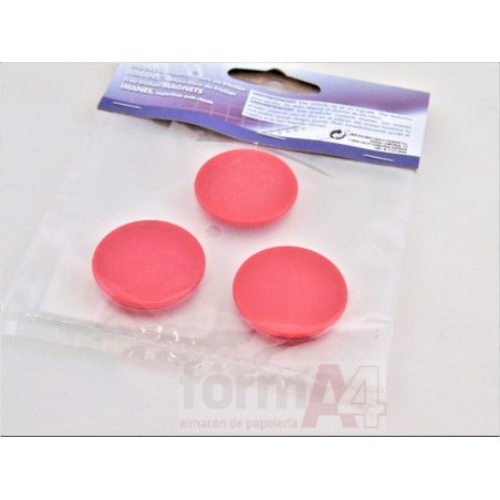 IMAN REDONDO FAIBO 30MM ROJO P/3 