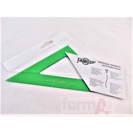 ESCUADRA VERDE SIN GRADUAR FAIBO 20CM.