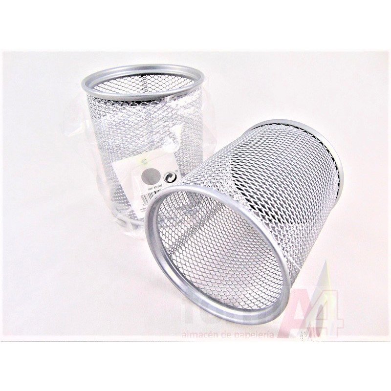 CUBILETE METALICO BISMARK REJILLA PLATA