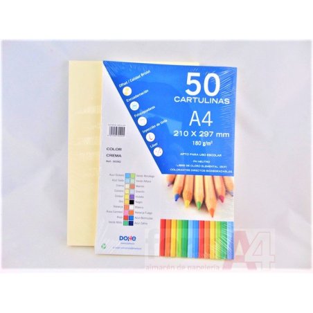 CARTULINA DOHE A4 CREMA P/50