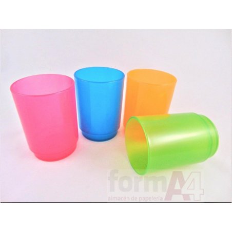 CUBILETE DE PLASTICO TRASLUCIDOS COLORES SURTIDOS