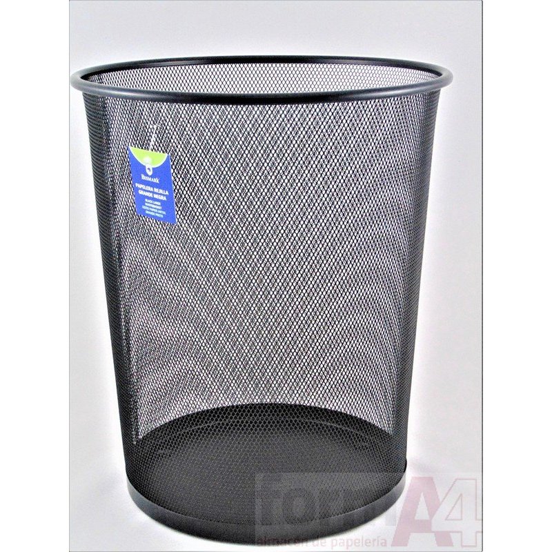 PAPELERA REJILLA BISMARK NEGRA 18 LITROS