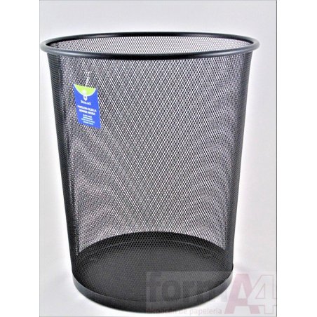 PAPELERA REJILLA BISMARK NEGRA 18 LITROS