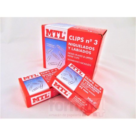 CLIPS NIQUELADOS MTL Nº 3 42MM C/100
