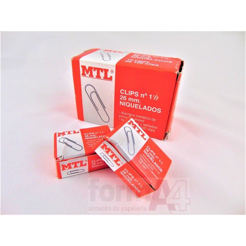 CLIPS NIQUELADOS MTL Nº 1,5 26MM C/100