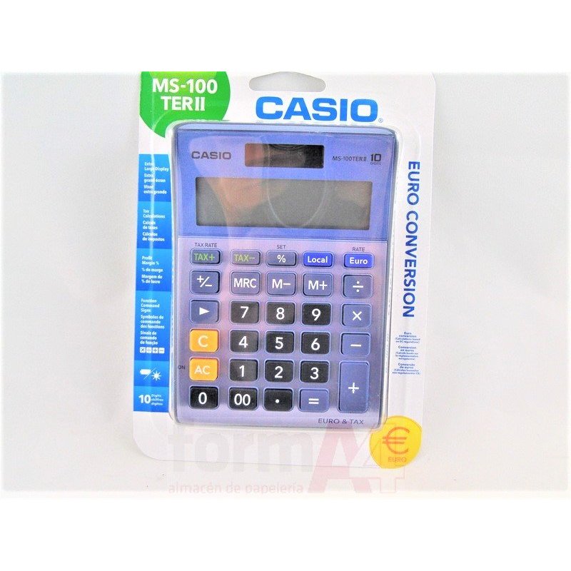 CALCULADORA SOBREMESA CASIO 10 DIGITOS MS-100 TER