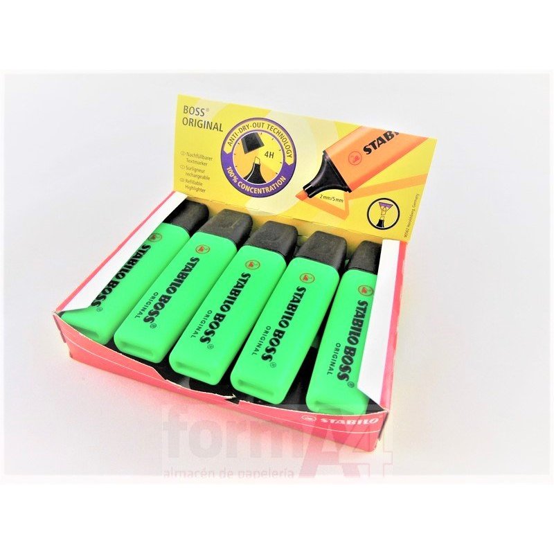 MARCADOR FLUORESCENTE STABILO BOSS VERDE
