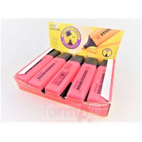 MARCADOR FLUORESCENTE STABILO BOSS ROJO