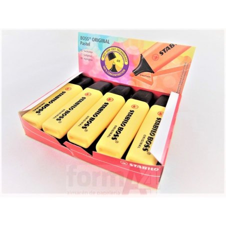 MARCADOR FLUORESCENTE STABILO BOSS AM. CREMOSO    