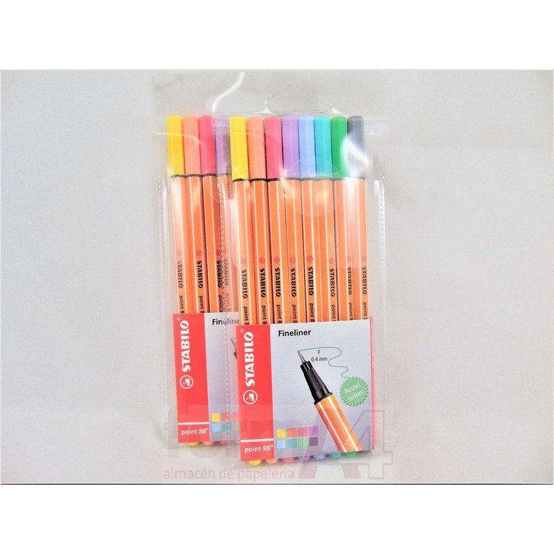 ROTULADOR STABILO POINT 88 COLORES PASTEL EST/8