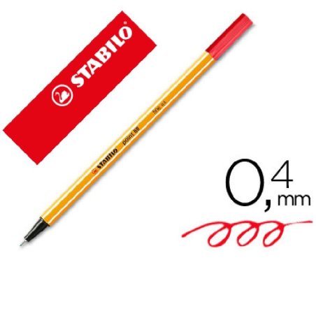 ROTULADOR STABILO POINT 88 ROJO NEON