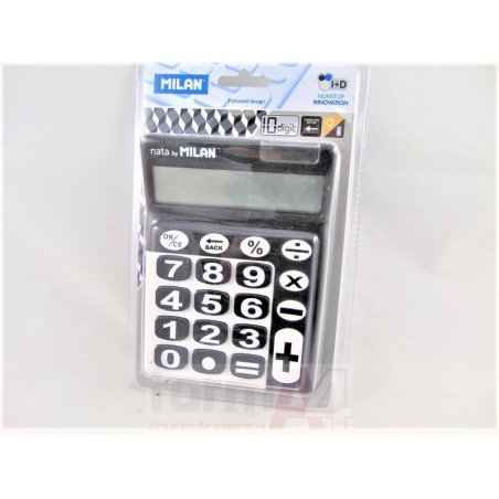 CALCULADORA MILAN SOBREMESA 10 DIG. NEGRA