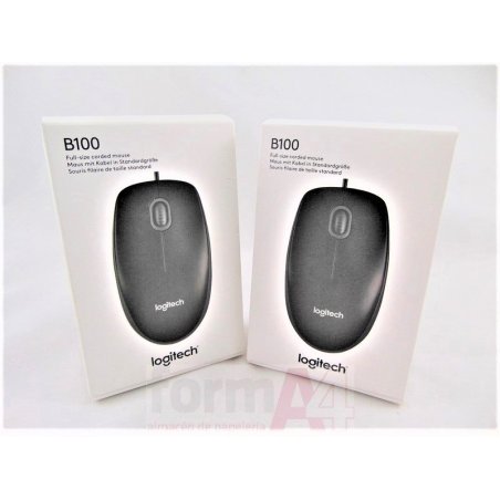 RATON OPTICO CON CABLE LOGITECH B100 NEGRO
