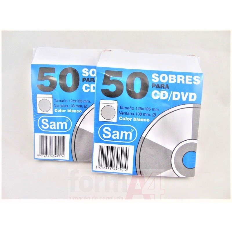FUNDA PAPEL PARA CD/DVD SAM P/50