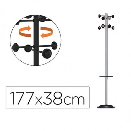 PERCHERO ACCUEIL UNILUX 8 COLGADORES PLATA