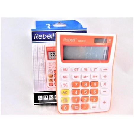 CALCULADORA DE SOBREMESA REBELL 12 DIGITOS NARANJA