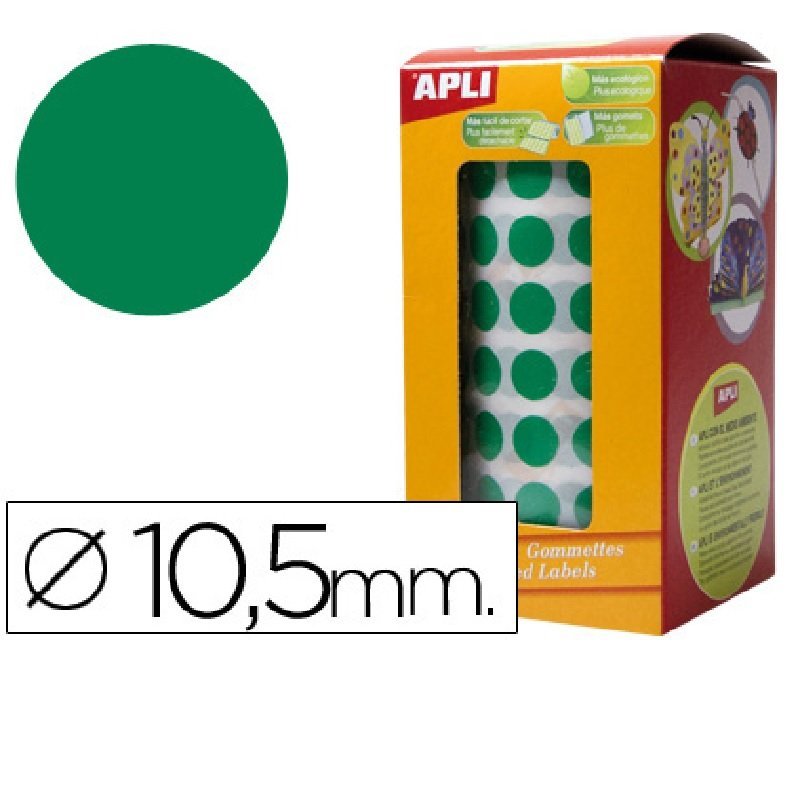 GOMET ADHESIVO APLI CIRCULOS VERDE 10.5MM R/5192