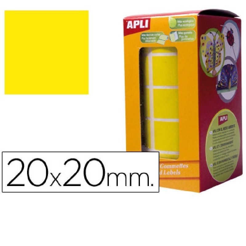 GOMET ADHESIVO APLI CUADRADO AMARILLO 20MM R/1770