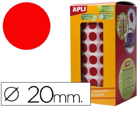 GOMET ADHESIVO APLI CIRCULOS ROJO 20MM R/1770