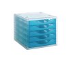 MODULO DE 5 CAJONES PLASTICO AZUL TRANSLUCIDO