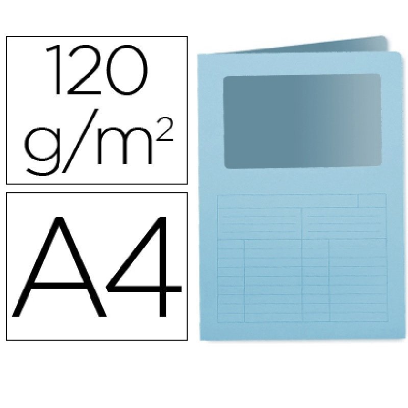 SUBCARPETA CON VENTANA Q-CONNECT A4 AZUL P/50