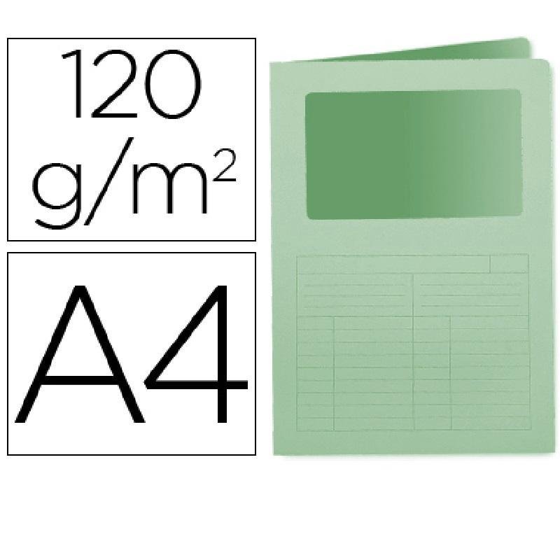 SUBCARPETA CON VENTANA Q-CONNECT A4 VERDE P/50