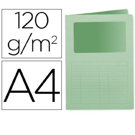 SUBCARPETA CON VENTANA Q-CONNECT A4 VERDE P/50