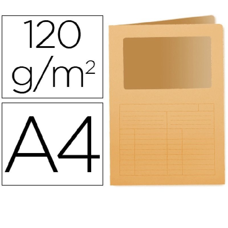 SUBCARPETA CON VENTANA Q-CONNECT A4 NARANJA P/50