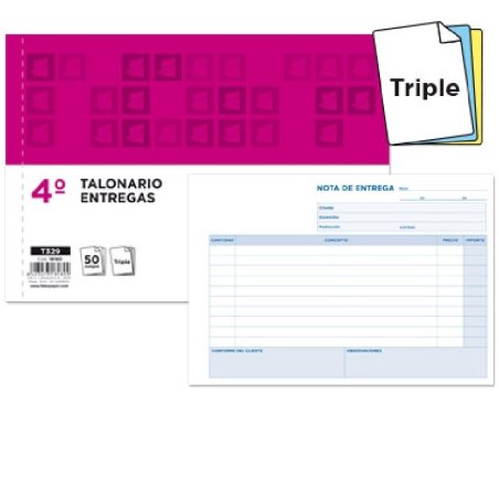 TALONARIO NOTA DE ENTREGA 4º AP. TRIPL LIDERPAPEL 