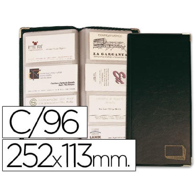 TARJETERO PARA TARJETAS VISITA SIMIL PIEL NEGRO