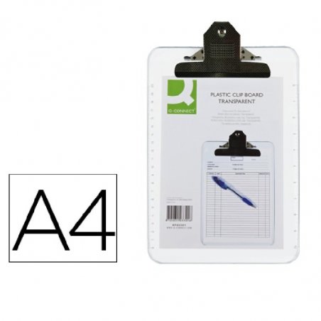 CARPETA CON PINZA Q-CONNECT TRANSPARENTE A4