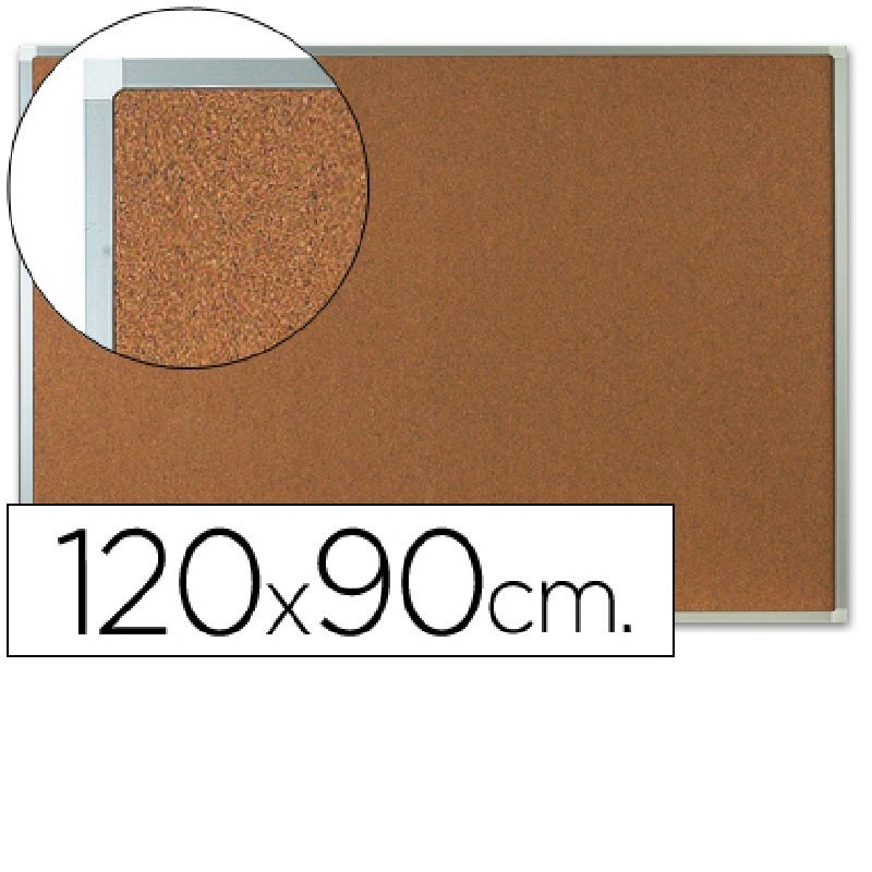 TABLERO CORCHO Q-CONNECT 90X120CM. M/ALUMINIO