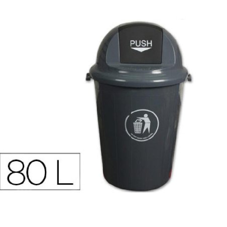 PAPELERA CONTENEDOR Q-CONECT CON TAPA BALANCIN 80L