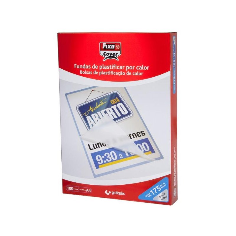 CARTERA PLASTIFICAR FIXO 90X130MM 125 MICRAS C/100