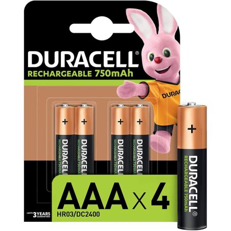 PILA RECARGABLE DURACELL AAA 1300MAH P/4