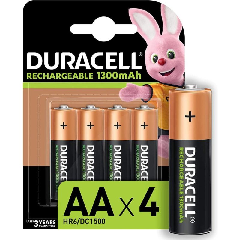 PILA RECARGABLE DURACELL AA 1300MAH P/4 
