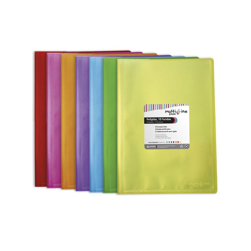 CARPETA CON 40 FUNDAS POLIPLAS MULTILINE FOLIO