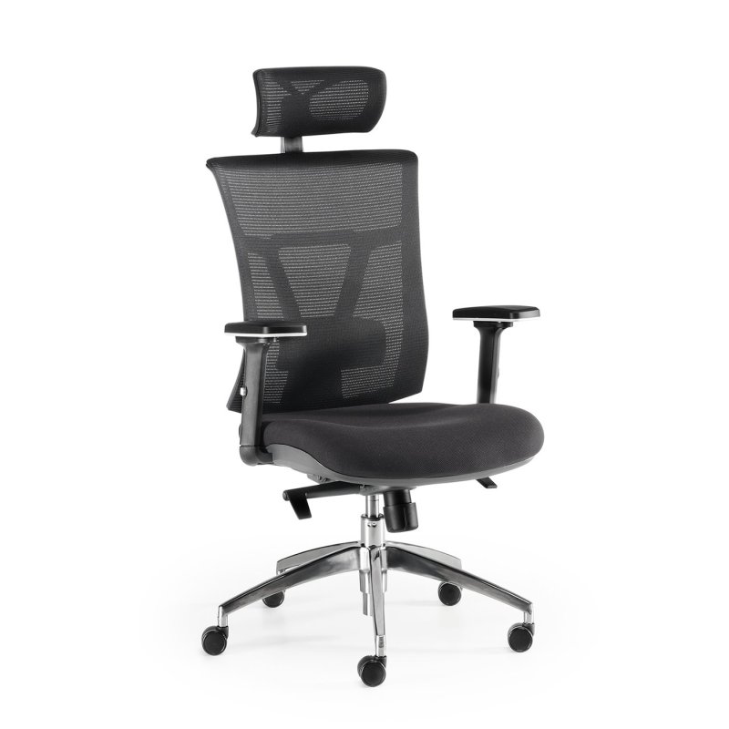 SILLA ANKARA ERGONÓMICA NEGRA CON CABECERO